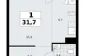 Apartamento 1 habitación 32 m² Troitsk, Rusia