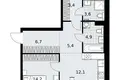 3 room apartment 81 m² Kommunarka, Russia