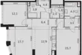 Квартира 3 комнаты 84 м² Москва, Россия