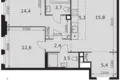 Apartamento 3 habitaciones 63 m² Moscú, Rusia