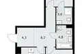 Квартира 2 комнаты 59 м² район Коммунарка, Россия