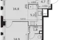 2 room apartment 52 m² Moscow, Russia