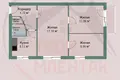 Wohnung 3 zimmer 52 m² Baryssau, Belarus