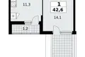 Appartement 1 chambre 43 m² Kommunarka, Russie