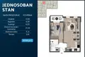 Apartamento 1 habitacion 48 m², Montenegro