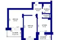 2 room apartment 59 m² Minsk, Belarus