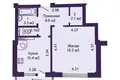 1 room apartment 45 m² Minsk, Belarus