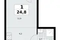 Mieszkanie 1 pokój 25 m² Kommunarka, Rosja