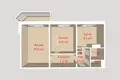 Квартира 2 комнаты 54 м² Минск, Беларусь
