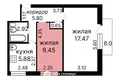 Квартира 2 спальни 42 м² Минск, Беларусь