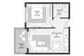Квартира 1 комната 43 м² Газипаша, Турция