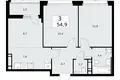 3 room apartment 55 m² Kommunarka, Russia