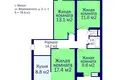 Wohnung 4 zimmer 78 m² Minsk, Belarus