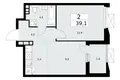 Apartamento 2 habitaciones 39 m² Kommunarka, Rusia