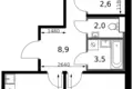 2 room apartment 60 m² Leninsky District, Russia