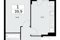 Wohnung 1 zimmer 40 m² Kommunarka, Russland