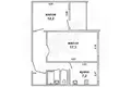 2 room apartment 50 m² Muchaviecki sielski Saviet, Belarus