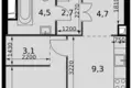 Apartamento 1 habitación 37 m² Moscú, Rusia
