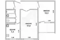 2 room apartment 49 m² Muchaviecki sielski Saviet, Belarus