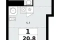 Wohnung 1 zimmer 21 m² Kommunarka, Russland