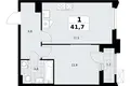 1 room apartment 42 m² Troitsk, Russia