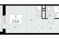 Apartamento 1 habitación 24 m² Kommunarka, Rusia