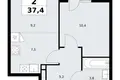 Wohnung 2 zimmer 37 m² Wnukowo, Russland