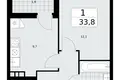 Wohnung 1 zimmer 34 m² Kommunarka, Russland