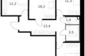 Квартира 3 комнаты 76 м² Москва, Россия