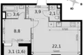 Mieszkanie 2 pokoi 42 m² Moskwa, Rosja