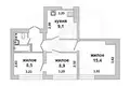 Mieszkanie 3 pokoi 53 m² Brześć, Białoruś