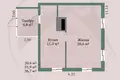 Wohnung 1 zimmer 37 m² Baryssau, Belarus