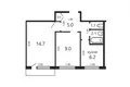 2 bedroom apartment 39 m² Minsk, Belarus