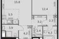 2 room apartment 54 m² Moscow, Russia