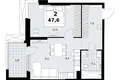 2 room apartment 48 m² Kommunarka, Russia