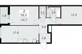 Квартира 2 комнаты 60 м² Красное Село, Россия