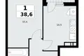 Квартира 1 комната 39 м² район Коммунарка, Россия