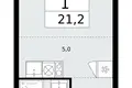 1 room apartment 21 m² Kommunarka, Russia