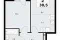 2 room apartment 39 m² Vnukovo, Russia