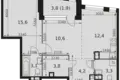 Appartement 2 chambres 55 m² Moscou, Russie