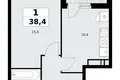 Wohnung 1 zimmer 38 m² Kommunarka, Russland