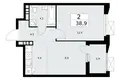 Wohnung 2 zimmer 39 m² Kommunarka, Russland