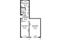 Квартира 2 комнаты 44 м² Минск, Беларусь