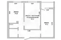 2 room apartment 61 m² Muchaviecki sielski Saviet, Belarus