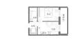 Apartamento 1 habitación 36 m² Kaliningrado, Rusia