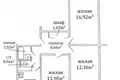 Квартира 3 комнаты 63 м² Минск, Беларусь