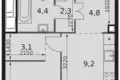 Mieszkanie 1 pokój 37 m² Moskwa, Rosja