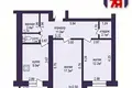 2 room apartment 60 m² Viazań, Belarus