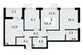 Квартира 3 комнаты 67 м² Всеволожск, Россия