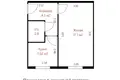 1 room apartment 31 m² Minsk, Belarus